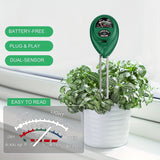 Bodem-PH-meter, 3-in-1 Bodemvocht/licht/pH-tester