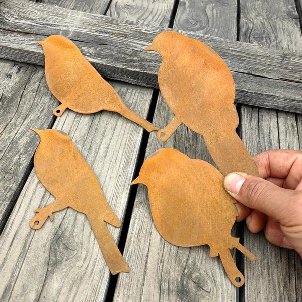 4 stuks Metalen Vogel Decoratie