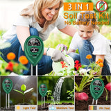 Bodem-PH-meter, 3-in-1 Bodemvocht/licht/pH-tester