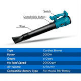 Zeer sterke Accu Bladblazer  (Werk ook op Makita batterij