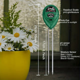 Bodem-PH-meter, 3-in-1 Bodemvocht/licht/pH-tester