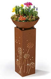Led-plantenzuil paardenbloemendesign in roestlook