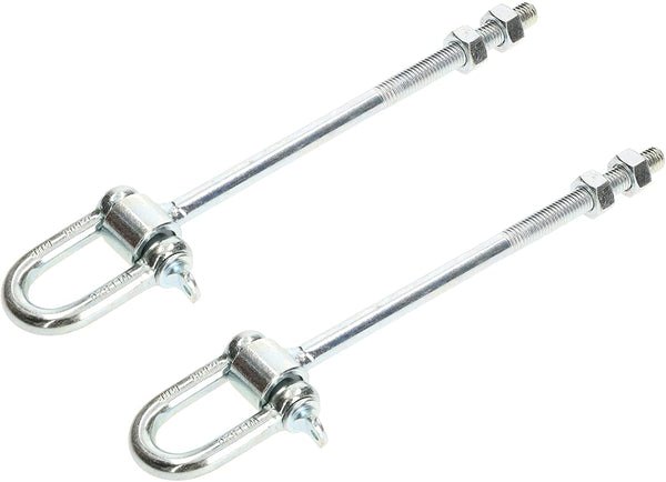 Set van 2 schommelhaken M12 x 190 mm met sluiting voor schommelbalken veiligheidshaken schommelbevestiging bout haak verzinkt